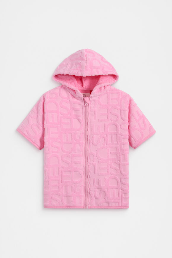Mini Terry Zip Poncho  Candy Pink  hi-res