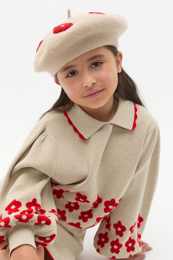 Flower Beret  Caramel Marle  hi-res