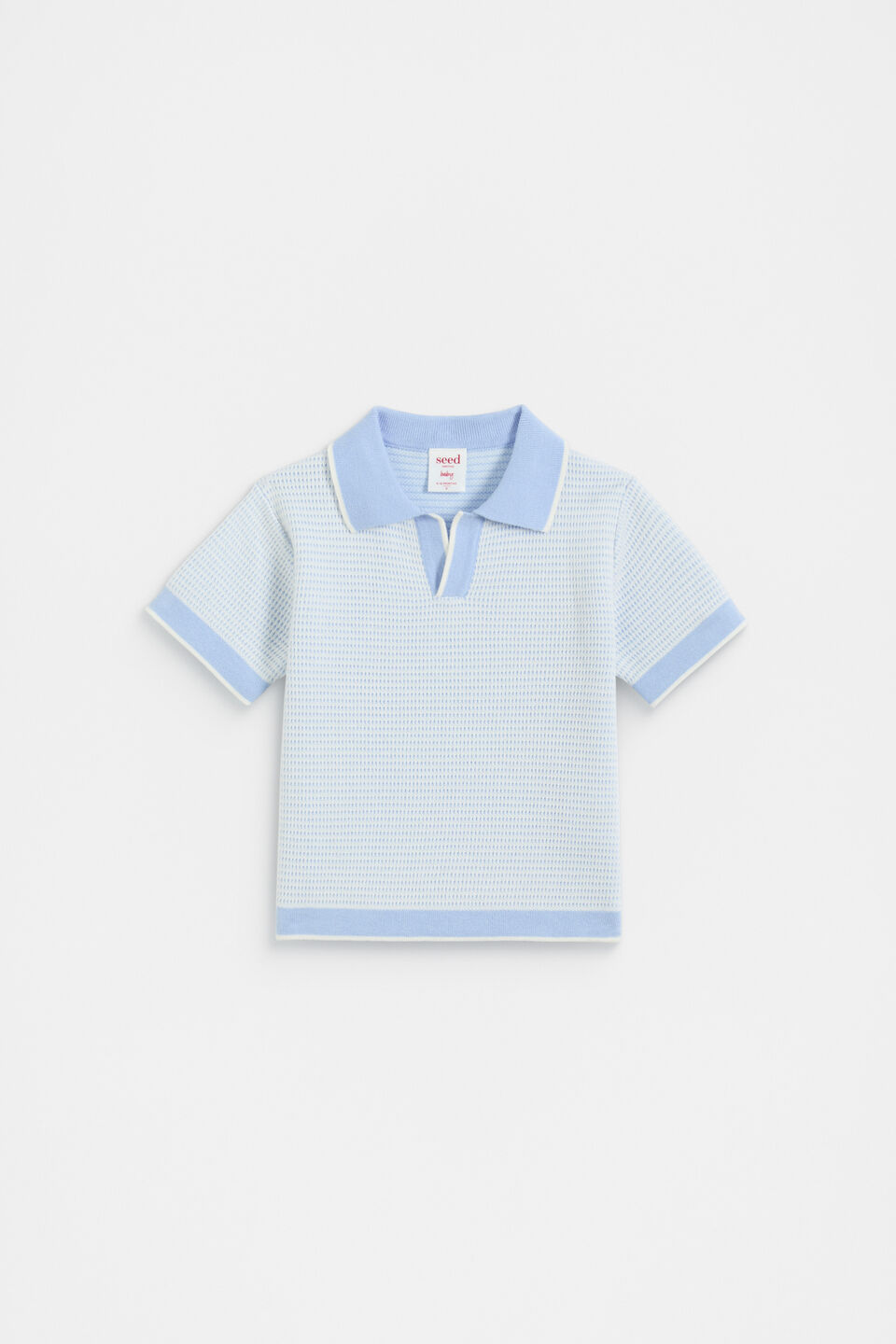 Knit Polo  Luna Blue