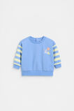 Striped Sleeve Sweat  Celestial Blue  hi-res