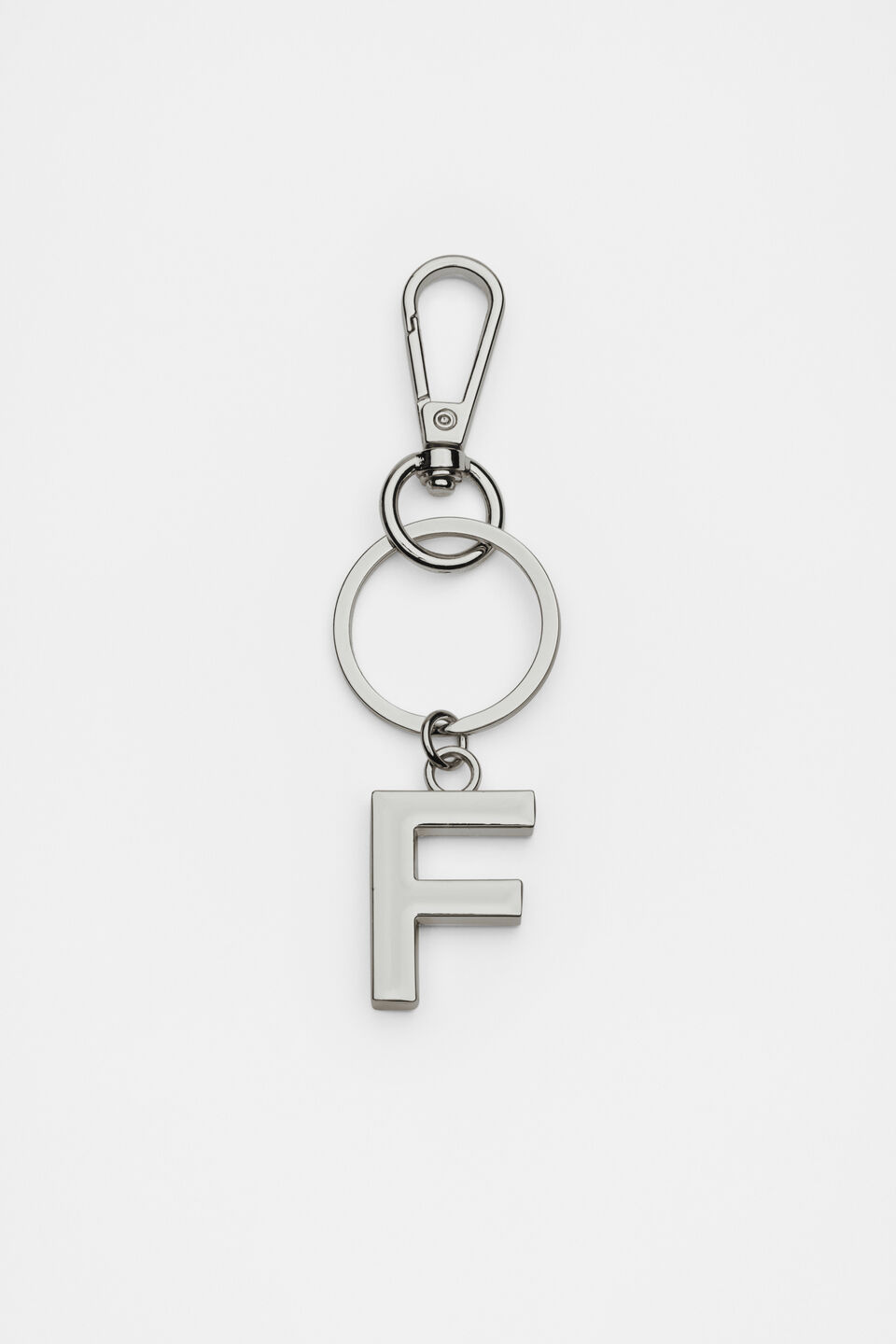 Silver Initials Keyring  F