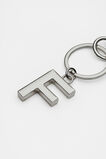 Silver Initials Keyring  F  hi-res
