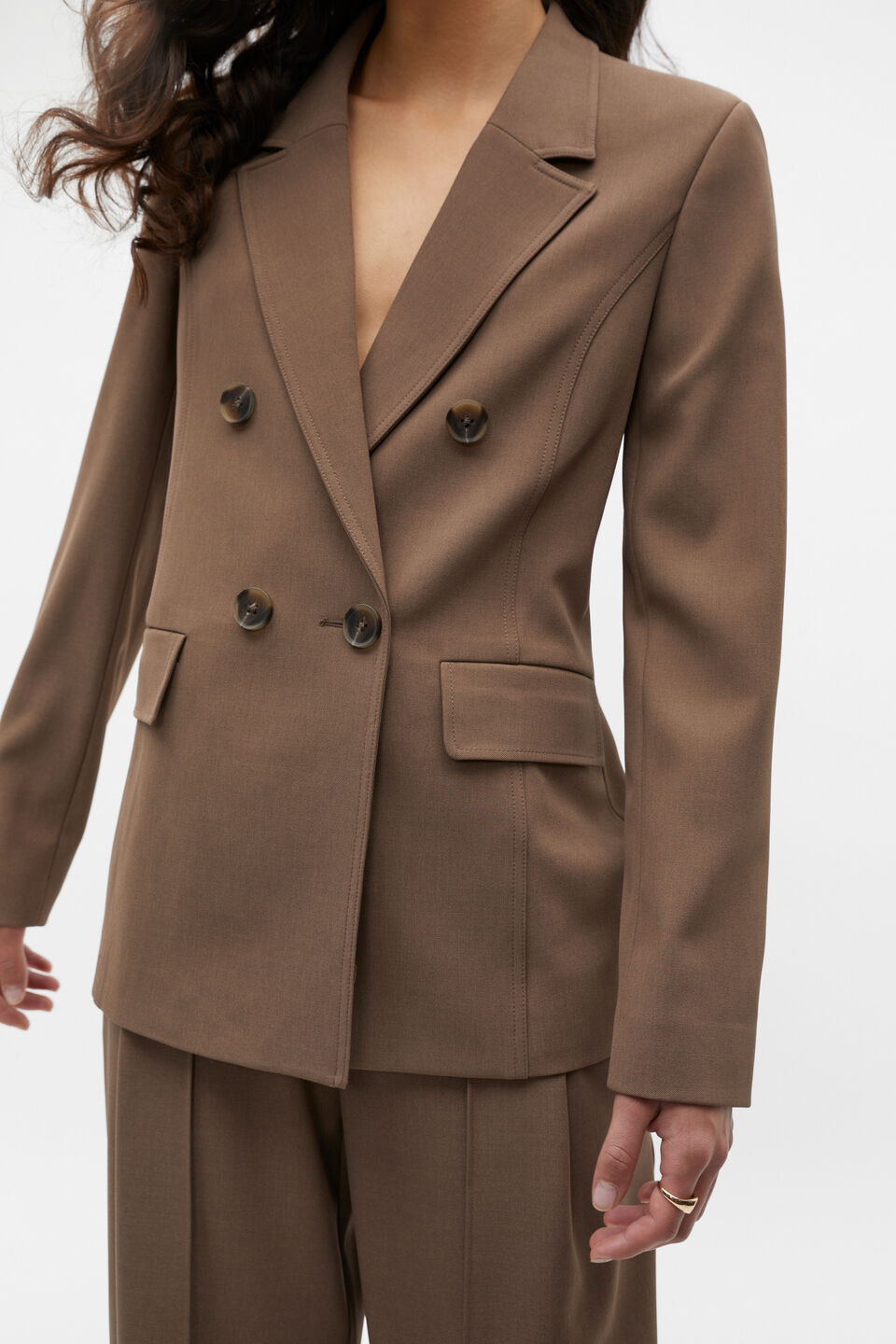 Button Detail Blazer  Affogato