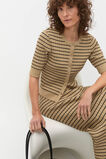 Stripe Rib Knit Short Sleeve Cardigan  Rye Stripe  hi-res