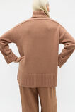 Merino Wool Roll Neck Side Split Knit  Amaretto  hi-res