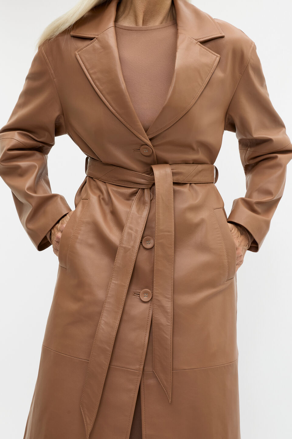Leather Coat  Amaretto