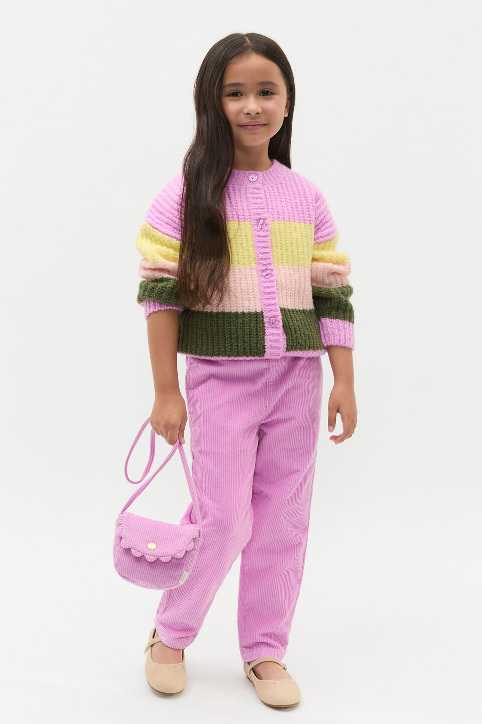 Stripe Knit Cardigan  Fairy Floss