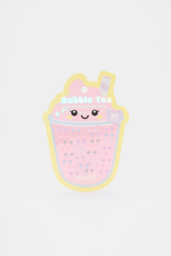 Bubble Tea Stick On Earrings  Multi  hi-res