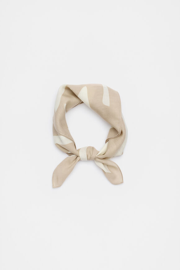 Printed Headscarf  Iced Latte  hi-res