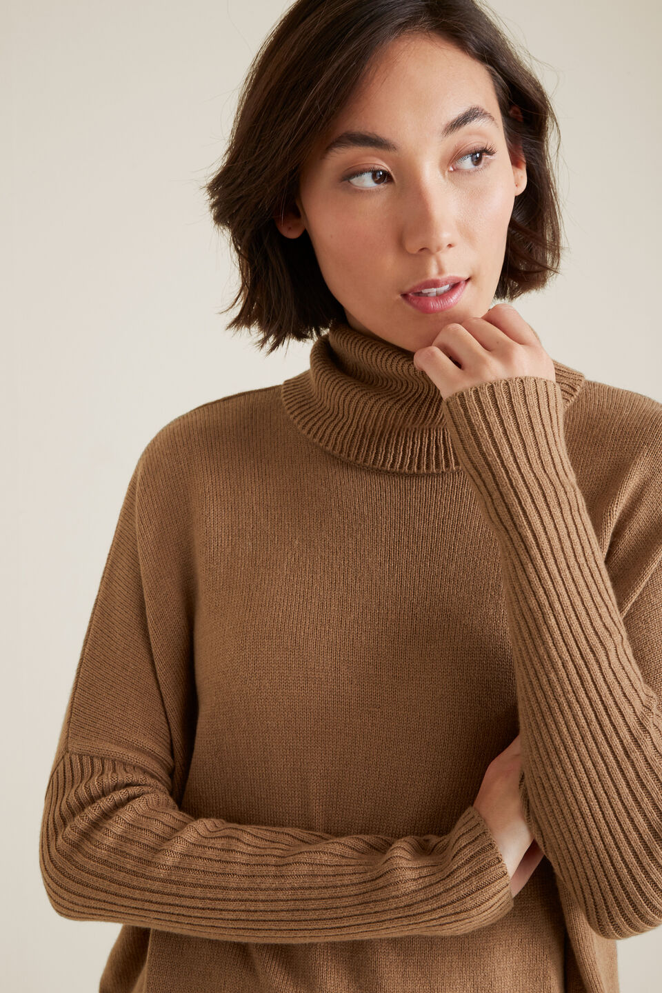 High Neck Boxy Sweater  