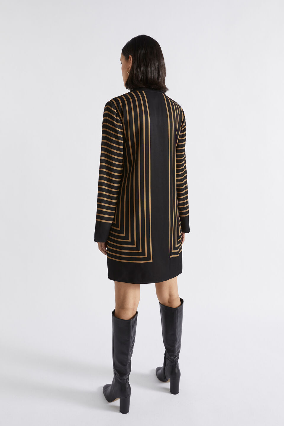 Linear Shift Dress  Deep Brass Geo