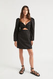Sateen Twist Front Mini Dress  Black  hi-res