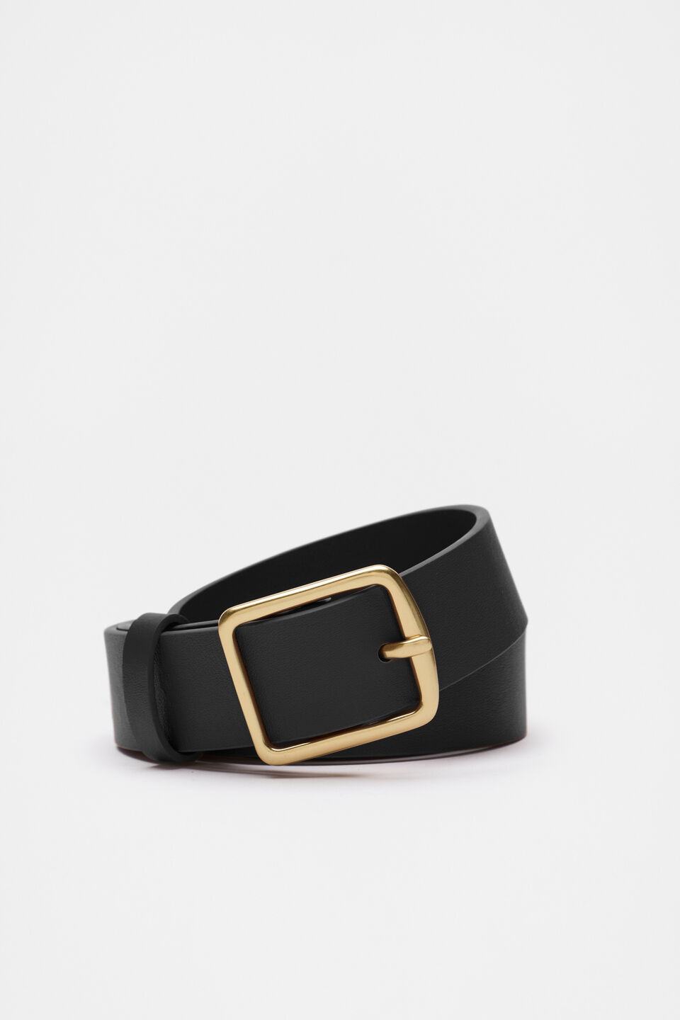 Abby Classic Leather Belt  Black Gold
