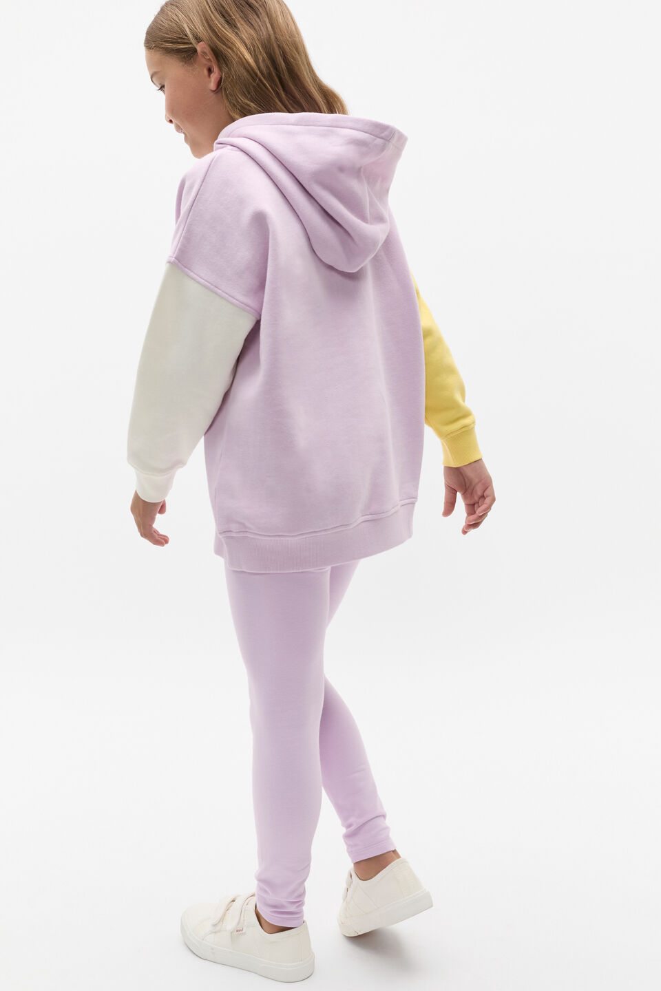 Colour Block Logo Hoodie  Soft Lilac