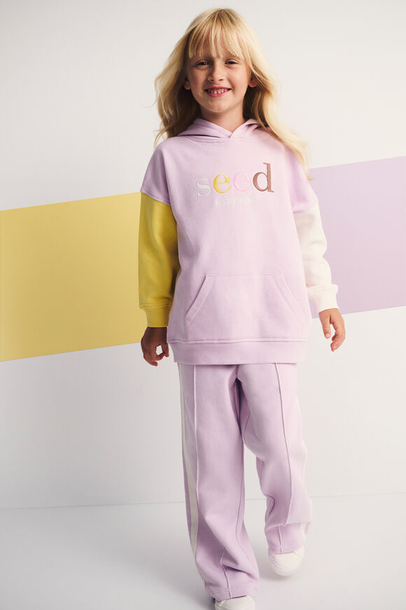 Colour Block Logo Hoodie  Soft Lilac  hi-res