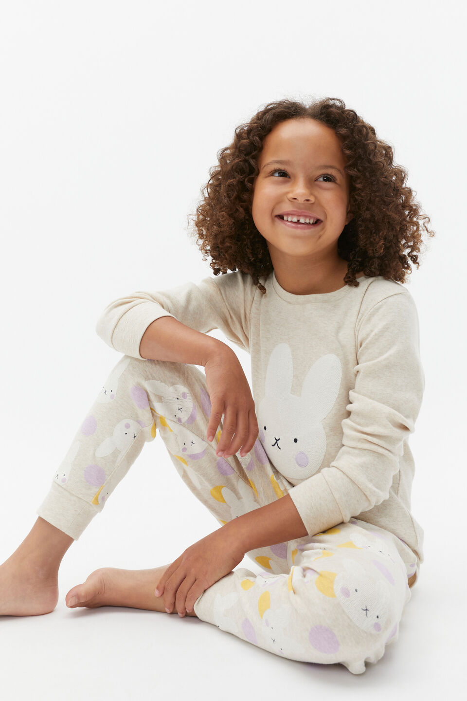 Bunny Spot Pyjama  Oat Marle