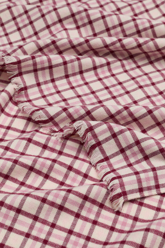 Multi Check Scarf  Plum Red  hi-res