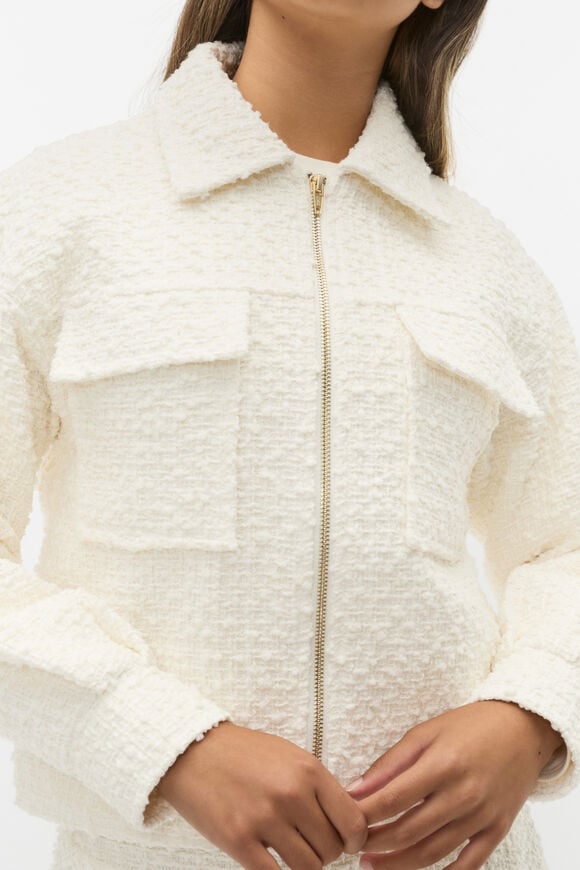 Boucle Tweed Jacket  Light Cream  hi-res