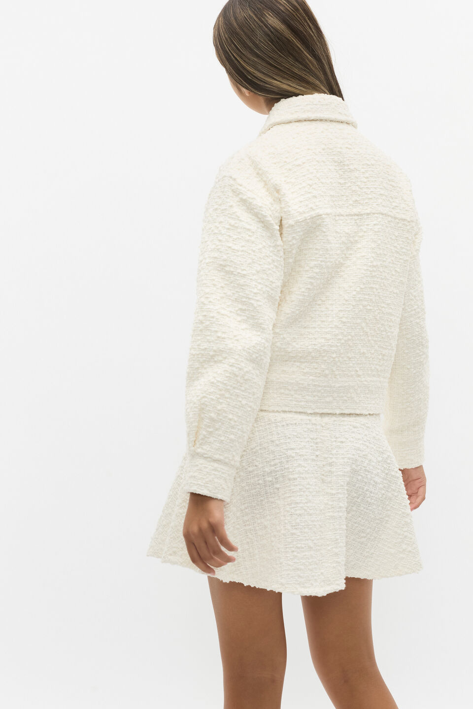 Boucle Tweed Jacket  Light Cream