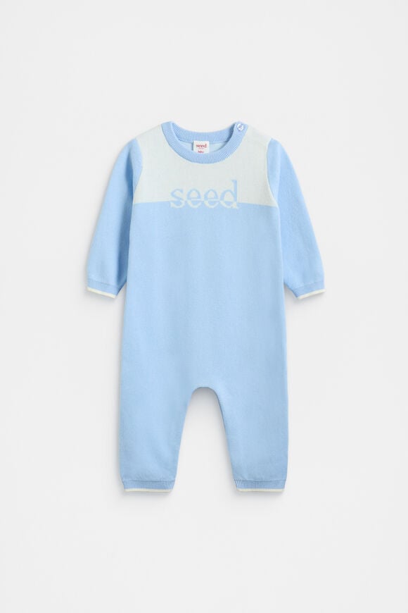 Logo Knit Jumpsuit  Clear Blue  hi-res
