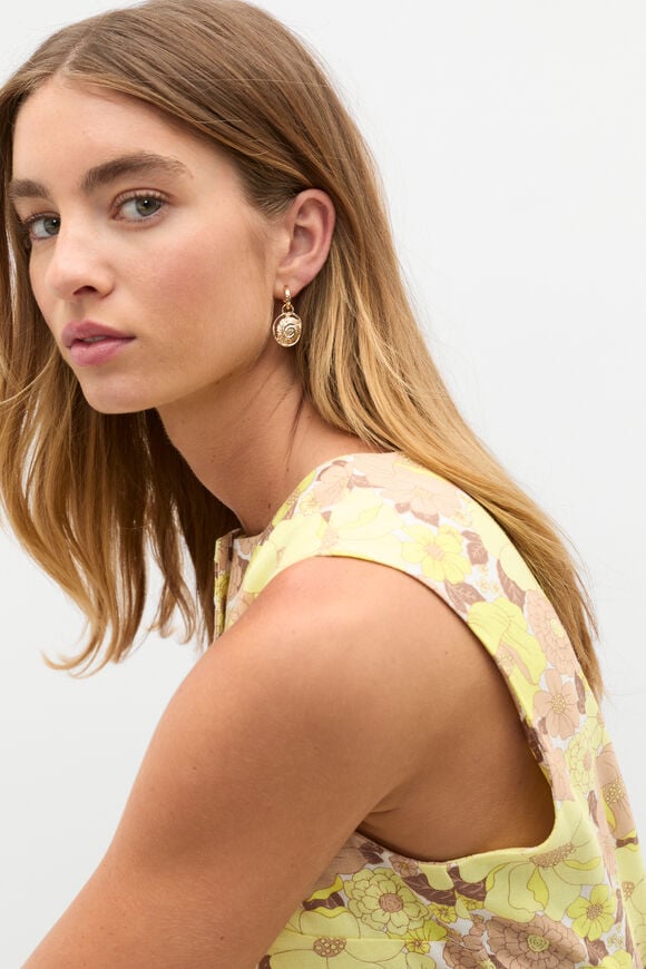 Linen Vintage Floral Mini Dress  Vintage Floral  hi-res