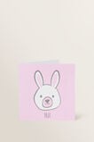 Small Pink Bunny Card    hi-res