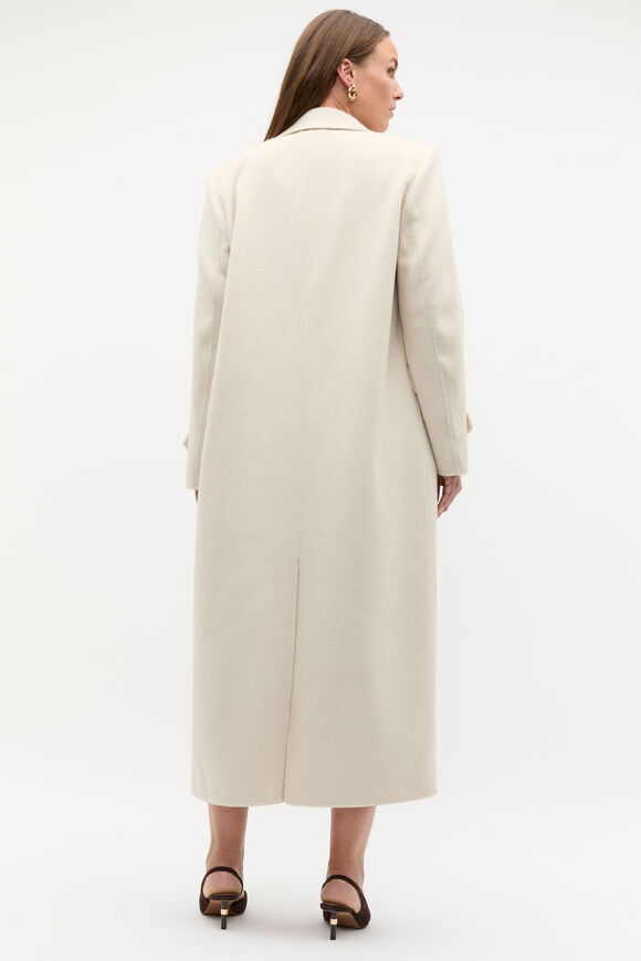 Wool Trench Maxi Coat  Oat Marle  hi-res