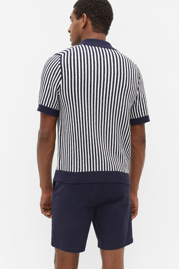 Textured Button Down Knit  Midnight Stripe  hi-res