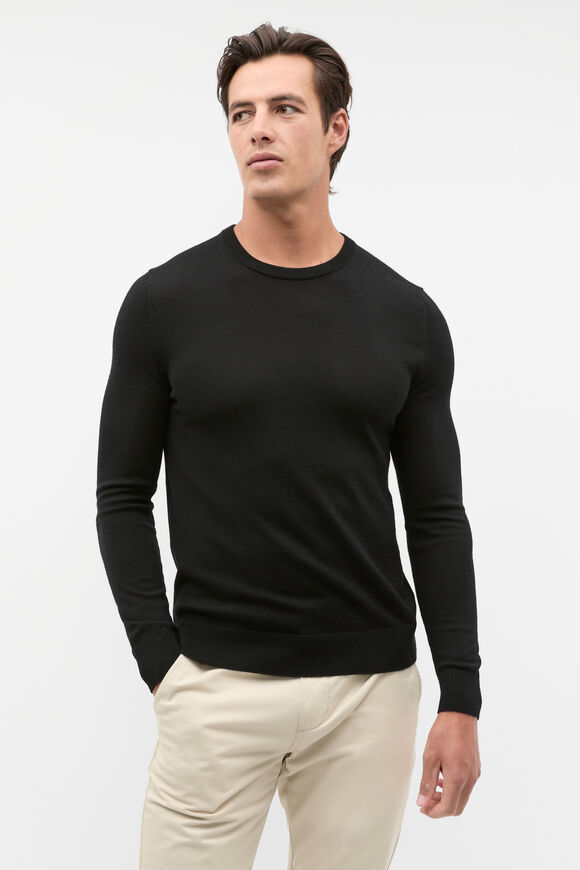 Merino Wool Crewneck  True Black  hi-res