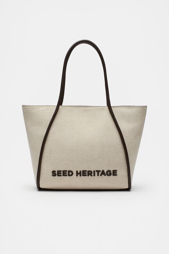 Stitch Logo Fabric Tote  Dark Espresso  hi-res