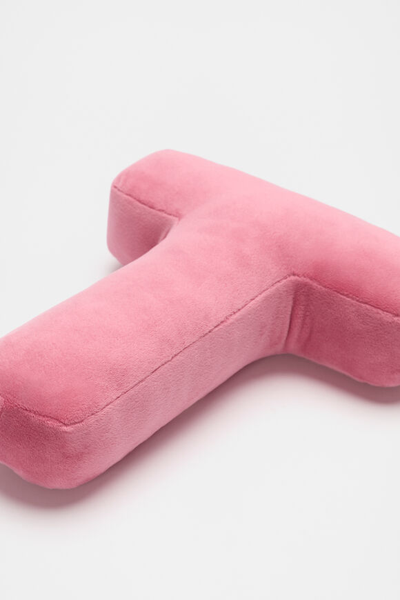 Raspberry Velvet Initial Cushion  T  hi-res