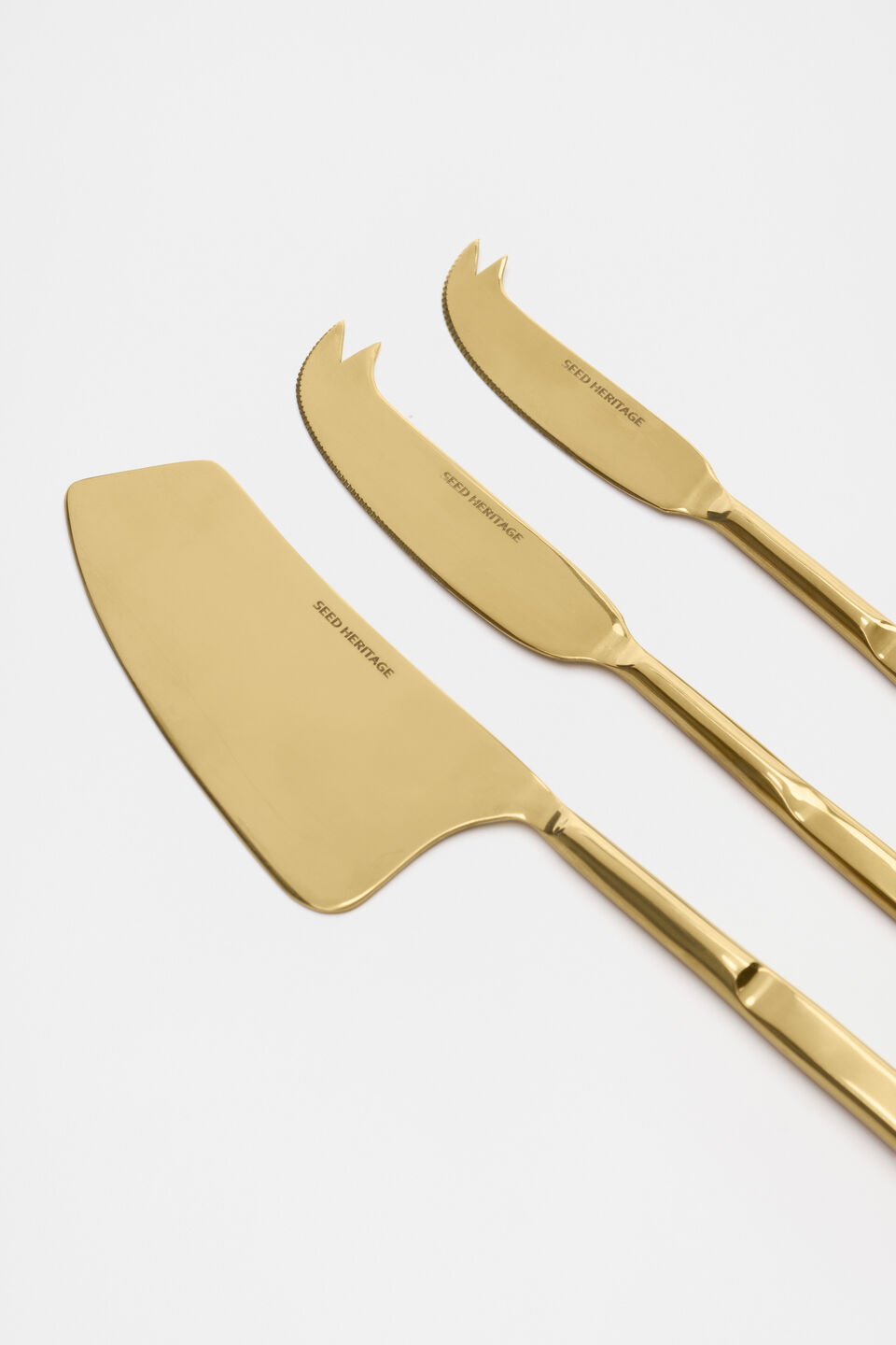 Atlas Cheese Knife Set  Gold