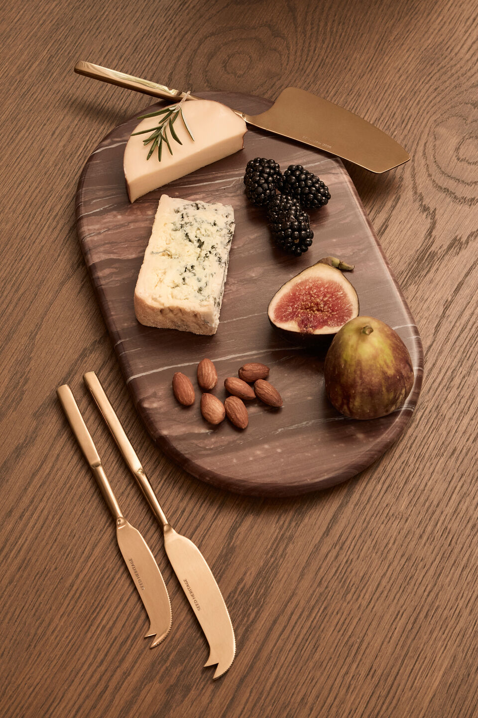 Atlas Cheese Knife Set  Gold