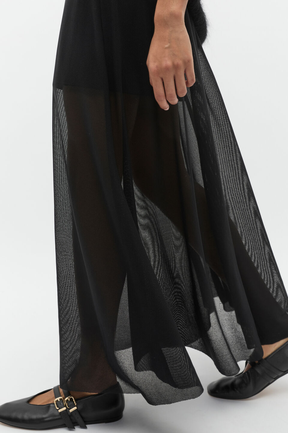 Sheer Layered Skirt  Black