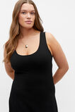 Compact Crepe Knit Flared Dress  Black  hi-res