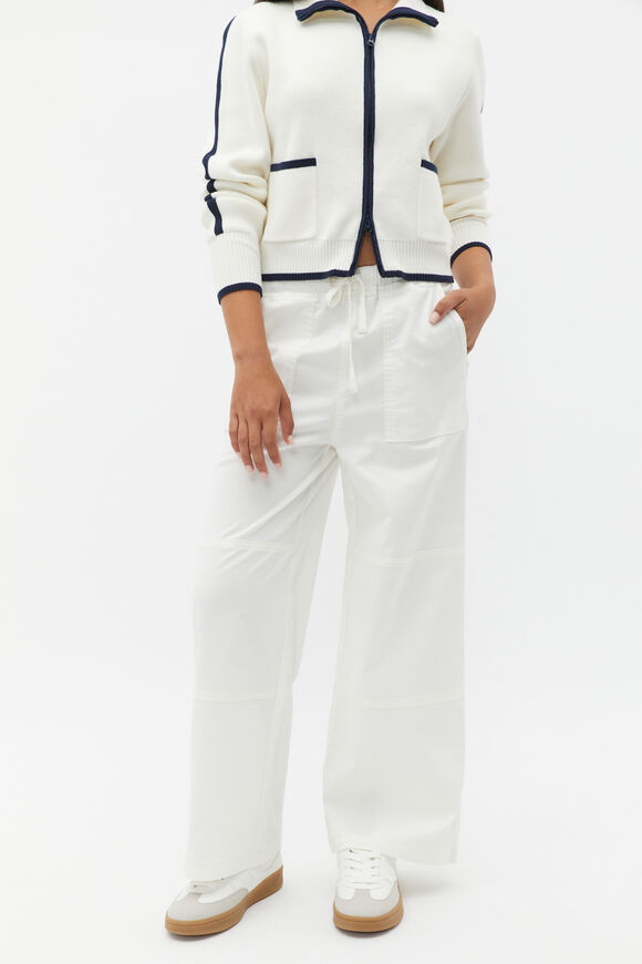 Elasticated Patch Pant  Light Cream  hi-res