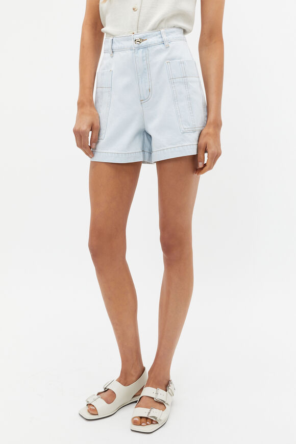 Denim Patch Pocket Short  Stone Blue Wash  hi-res