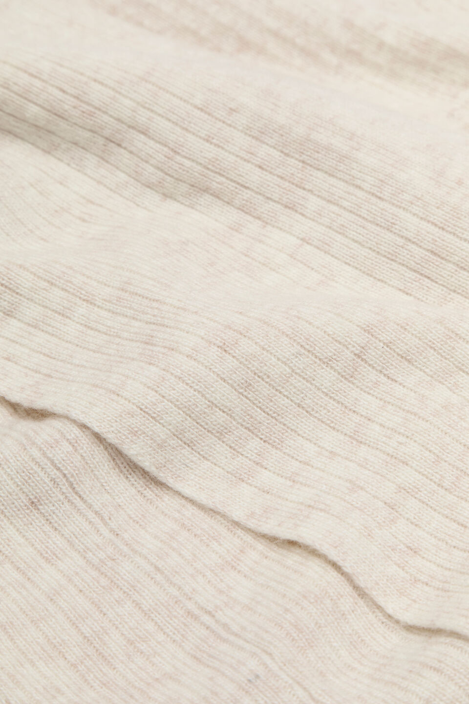 Rib Knit Poncho  Oat Marle