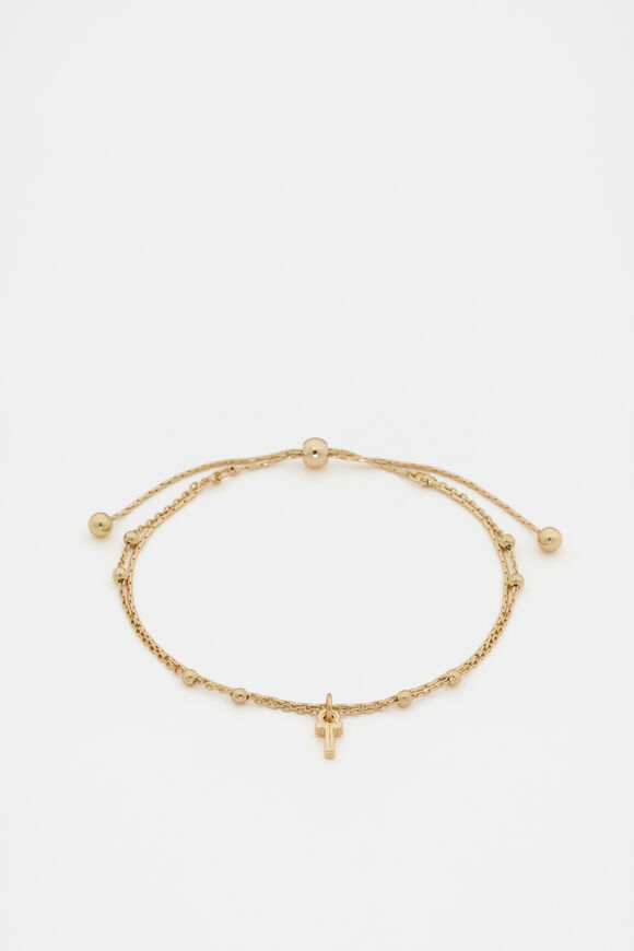 Gold Letter Chains Bracelet  T  hi-res