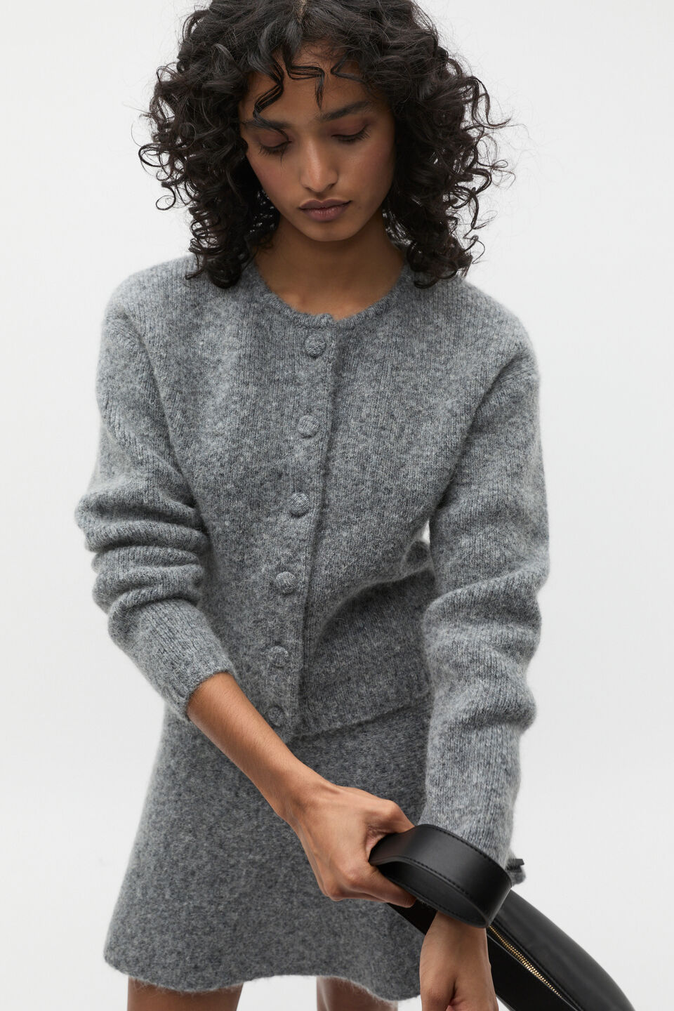 Lofty Cropped Button Cardigan  Wolf Marle