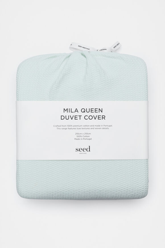Mila Queen Duvet Cover  Mist  hi-res