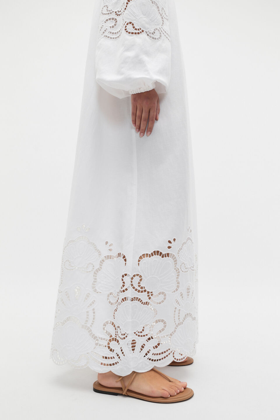 Cutwork Woven Maxi Dress  Whisper White