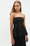 Crepe Knit Strapless Top  Black  hi-res