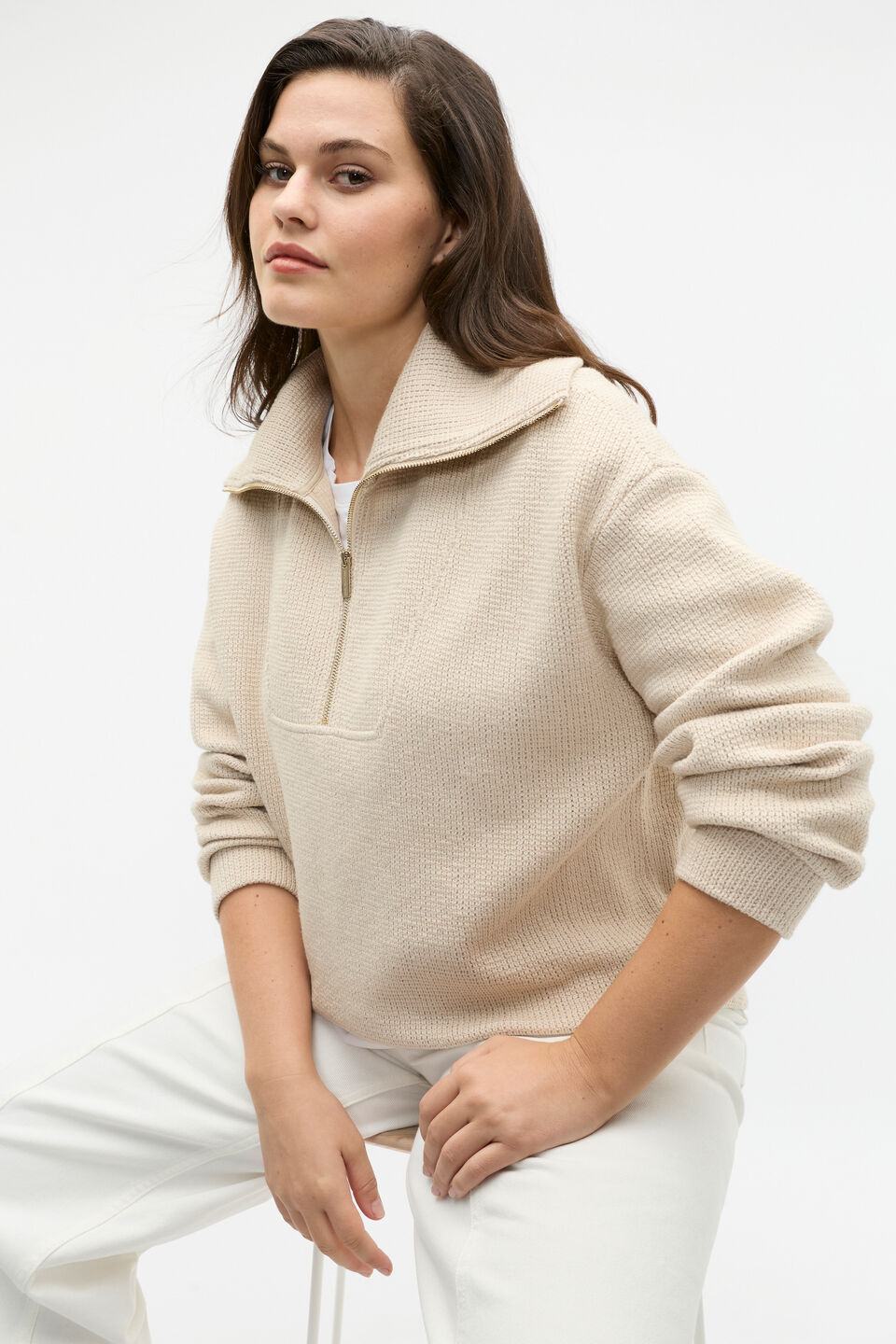 Textured Twist Sweat  Oat Twist