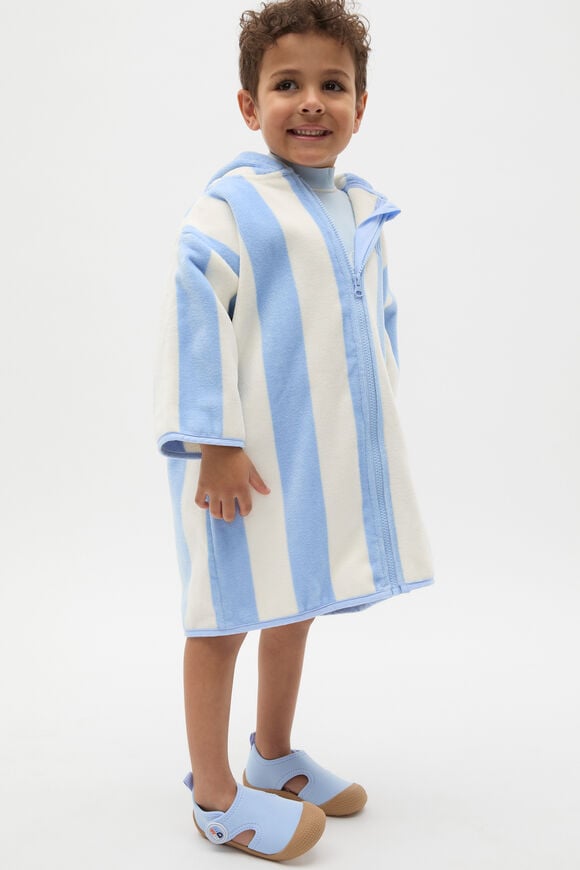 Swim Zip Poncho  Luna Blue Stripe  hi-res