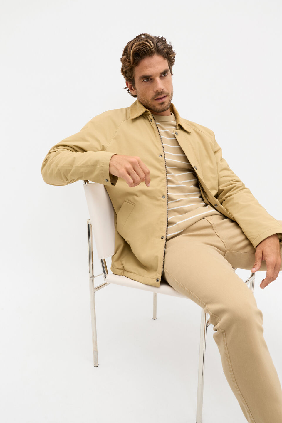 Crew Stripe Tee  Cashew Stripe