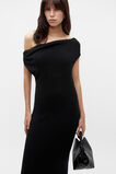 Boucle Knit Off Shoulder Dress  Black  hi-res