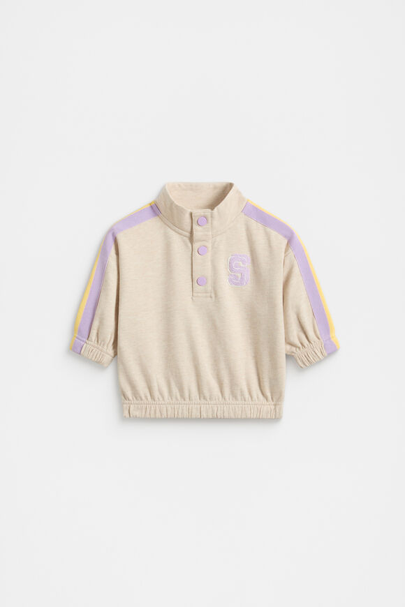 Side Stripe Sweat  Oat Marle  hi-res