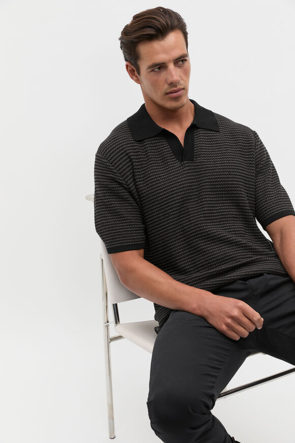 Relaxed Trophy Polo  True Black  hi-res