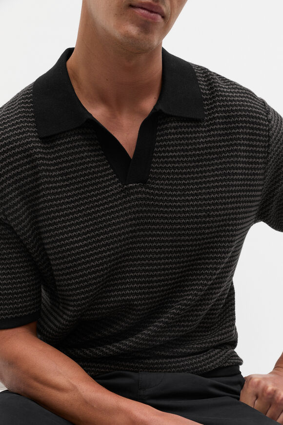 Relaxed Trophy Polo  True Black  hi-res